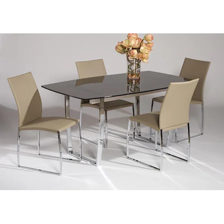 5-Piece Glass Top Dining Set